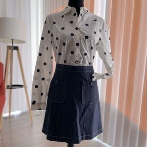 Boden Patch pocket Skirt, Navy.  Cotton/viscose blend.  US size 8, UK size 12.